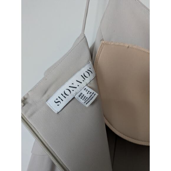 SHONA JOY Core Cocktail Draped Midi Dress Oyster 12 - Picture 3 of 13